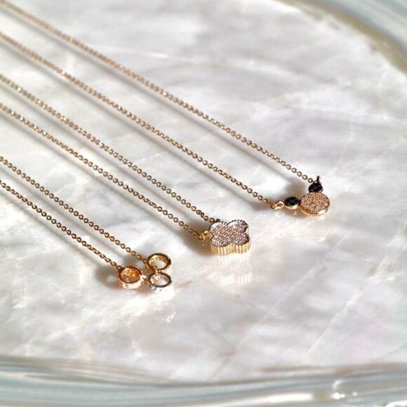 14K Solid Gold Adjustable Clover Necklace - A Perfect Gift - Picture 4 of 10